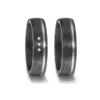 Alianzas de boda de carbono y paladio con diamantes