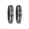Alianzas de boda de carbono y paladio con diamantes