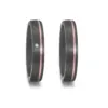 Alianzas de boda de carbono y oro rosado con diamante