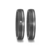 Alianzas de boda de carbono y paladio con diamante