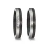 Alianzas de boda de carbono y paladio con diamantes
