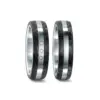 Alianzas de boda de acero y carbono con diamantes