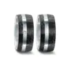 Alianzas de boda de acero y carbono con diamante