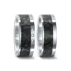 Alianzas de boda de acero y carbono con diamantes