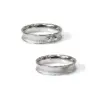 Alianzas de boda de oro blanco con diamante