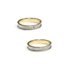 Alianzas de boda de oro amarillo y oro blanco con diamante