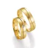 Alianzas de boda de oro amarillo con diamante