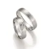 Alianzas de boda de paladio con diamantes