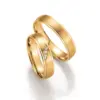 Alianzas de boda de oro amarillo con diamantes