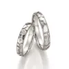 Alianzas de boda de paladio con diamantes