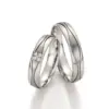 Alianzas de boda de paladio con diamantes