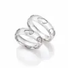 Alianzas de boda de paladio con diamantes
