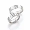 Alianzas de boda de paladio con diamantes