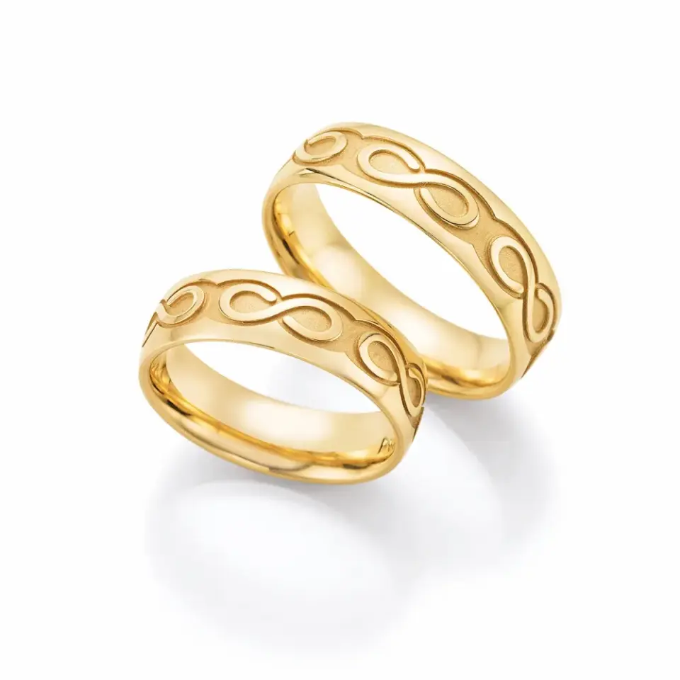 Alianzas de boda de oro amarillo