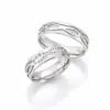 Alianzas de boda de paladio con diamantes