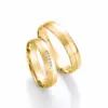 Alianzas de boda de oro amarillo con diamantes