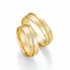 Alianzas de boda de oro amarillo con diamantes