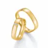 Alianzas de boda de oro amarillo con diamantes