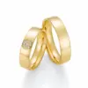 Alianzas de boda de oro amarillo con diamantes