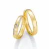Alianzas de boda de oro amarillo con diamantes