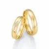 Alianzas de boda de oro amarillo con diamantes
