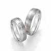 Alianzas de boda de oro blanco y paladio con diamantes