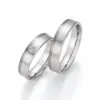 Alianzas de boda de oro blanco y paladio con diamante