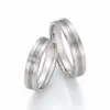 Alianzas de boda de oro blanco y paladio con diamantes