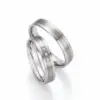 Alianzas de boda de oro blanco y paladio con diamantes