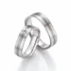Alianzas de boda de oro blanco y paladio con diamantes