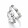 Alianzas de boda de oro blanco y paladio con diamantes