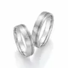 Alianzas de boda de oro blanco y paladio con diamante