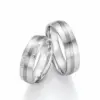 Alianzas de boda de oro blanco y paladio con diamantes