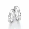 Alianzas de boda de paladio con diamantes