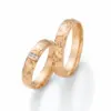 Alianzas de boda de oro rosado con diamantes