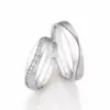 Alianzas de boda de oro blanco con diamantes