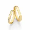 Alianzas de boda de oro amarillo con diamantes