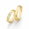 Alianzas de boda de oro amarillo con diamantes