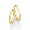 Alianzas de boda de oro amarillo con diamantes