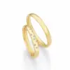 Alianzas de boda de oro amarillo con diamantes