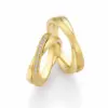 Alianzas de boda de oro amarillo con diamantes