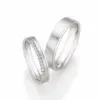 Alianzas de boda de paladio con diamantes