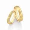 Alianzas de boda de oro amarillo con diamantes