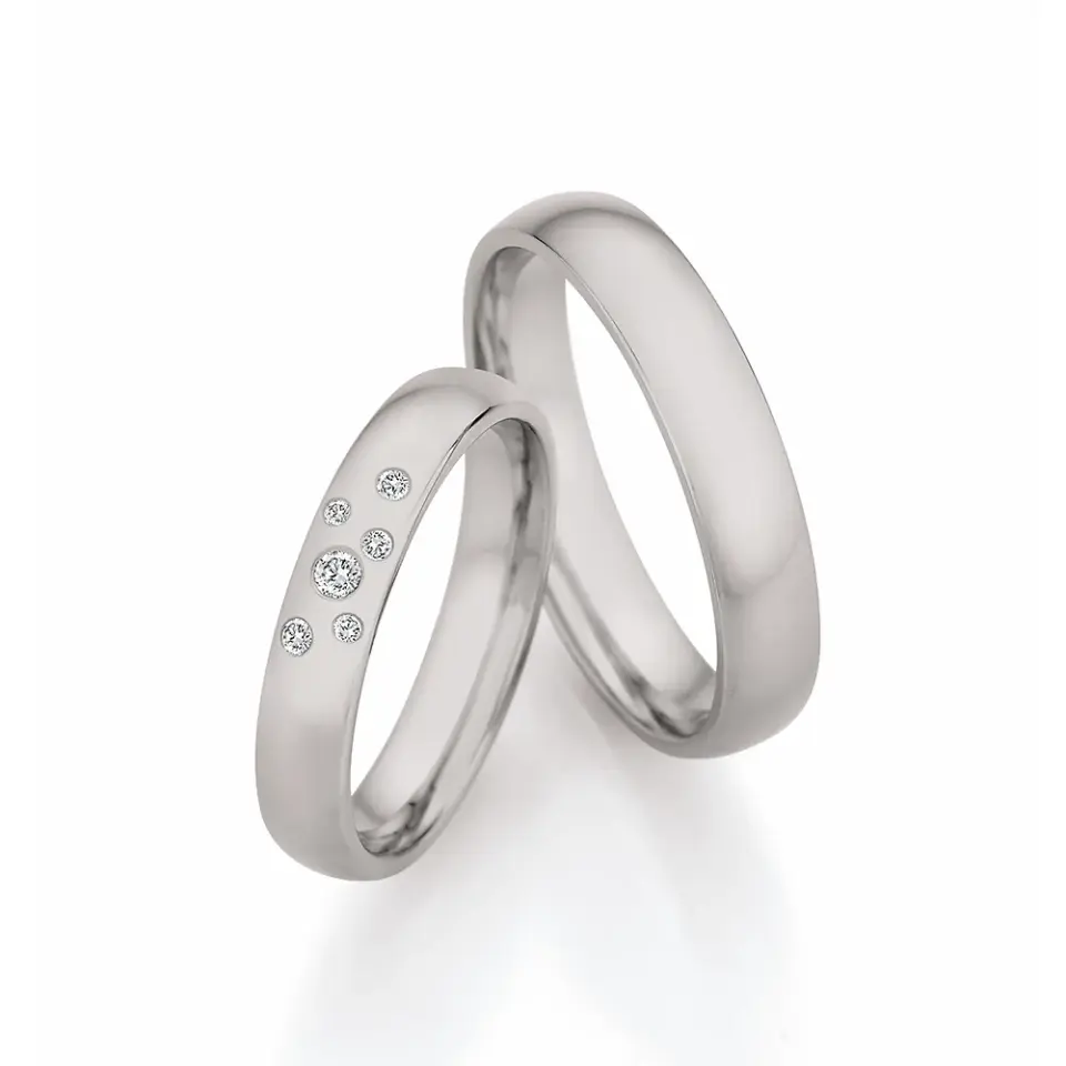 Alianzas de boda de paladio con diamantes