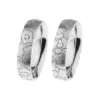 Alianzas de boda de acero con diamante