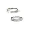 Alianzas de boda de oro blanco con diamante