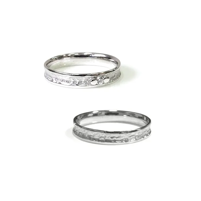 Alianzas de boda de oro blanco con diamante