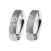 Alianzas de boda de acero con diamante