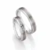Alianzas de boda de acero y titanio con diamantes