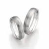 Alianzas de boda de acero y titanio con diamantes